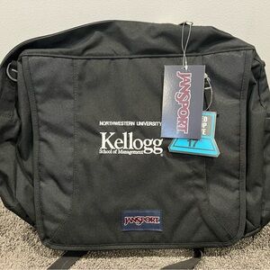 JanSport Black Messenger Bag with Embroidered Logo